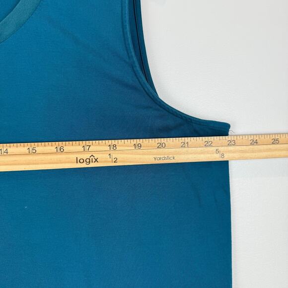 Talbots Top Women's 2X Plus Turquoise Teal Blue Stretch Sleeveless Tank Blouse - Picture 6 of 7